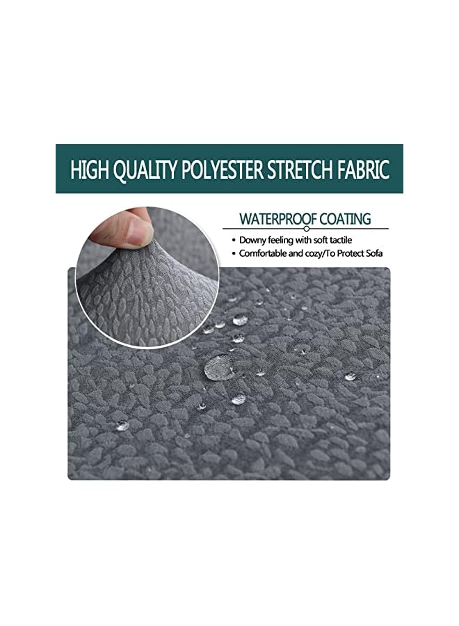 The Bros Sofa Seat Cushion Covers, Waterproof Sofa Seat Cushion Covers Replacement, Stretch Sofa Cushion Protector for Individual Cushions,Seat Couch Cover for Pets & Kids (Large-2-Seater,Grey) - Image 2