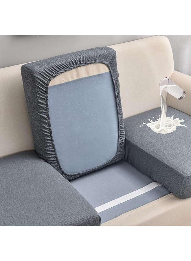 The Bros Sofa Seat Cushion Covers, Waterproof Sofa Seat Cushion Covers Replacement, Stretch Sofa Cushion Protector for Individual Cushions,Seat Couch Cover for Pets & Kids (Large-2-Seater,Grey) - Image 1
