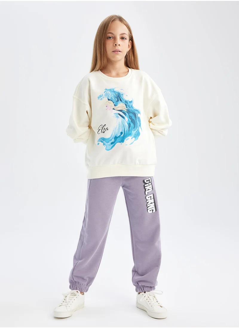 DeFacto Ecru Frozen Relax Fit Crew Neck Sweatshirt
