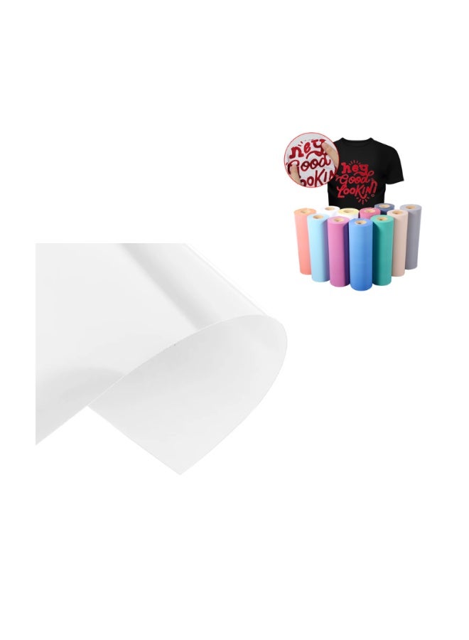 Flock HTV Heat Transfer Vinyl Roll – 12" x 10ft (3 Meter) Soft Velvety Iron-On Vinyl for T-Shirts, Apparel & DIY Crafts | Easy to Cut, Weed & Durable | Compatible with All Cutting Machines White