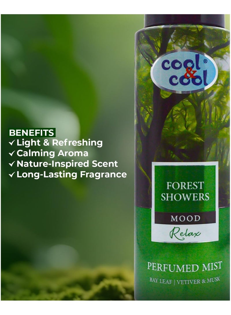 Cool & Cool Perfumed Mist Forest Showers 250ML - Bay Leaf, Vetiver & Musk – Relaxing Body Spray for Men & Women - Image 3