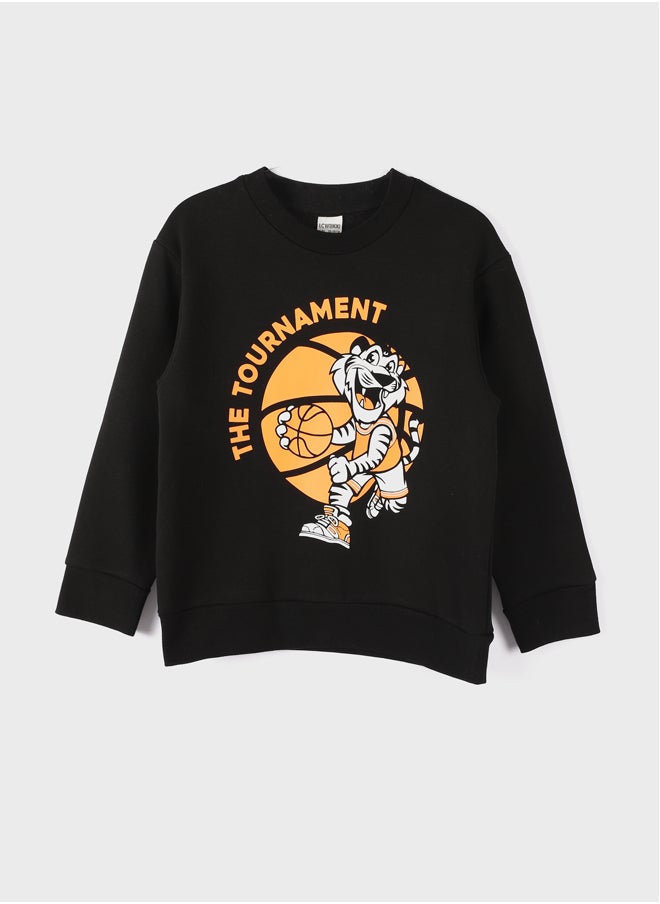 LC WAIKIKI Crew Neck Printed Boy's Sweatshirt  - Image 1