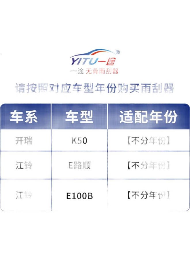 YITU (Yitu) Wiper Blades For Karry K50/Jmc E200/E100B Electric Wiper Blades Original Size A Grade Rubber - Image 1
