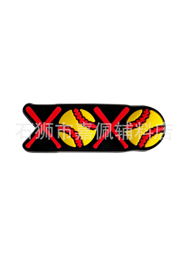 Softball Straw PET Spiral Straw Sports Series Straw Sticker Patch Food Grade Elbow Decorative Accessories-Color:XXG258-01-Specifications:Straw + Shoe Flower - Image 1