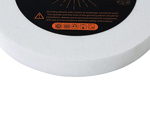 AmaCupid Bench Grinder Wheel 6 Inch, White Aluminum Oxide Abrasive Grinding Wheels. for Sharpening Hardened Steel, High Carbon Steel and Other Hard Tools. 1/2 Inch Arbor, 3/4 Inch Thickness, 80 Grit - Image 3
