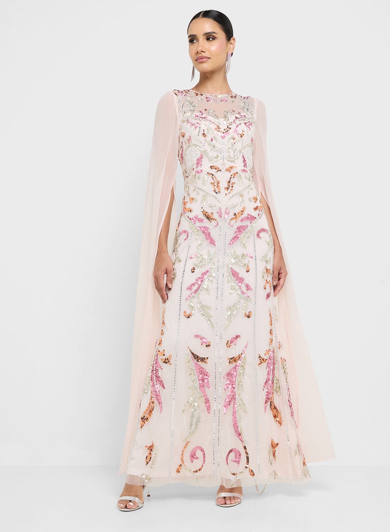 فروك اند فرل فستان ماكسي بأكمام كاب مزينة - Image 4