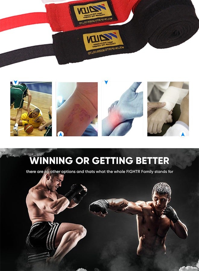 WOLONOW Level 2 Boxing Hand Wrap Premium Handwraps semi Elastic Hand Wraps with Thumb Loop for Boxing, MMA and Other Martial Arts 2.5m for Men & Women - Image 5