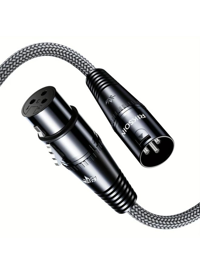 كابل ميكروفون XLR من النوع المحبوك من النايلون القوي المرن، ذكر إلى أنثى، بطول 1.2 متر - Image 1