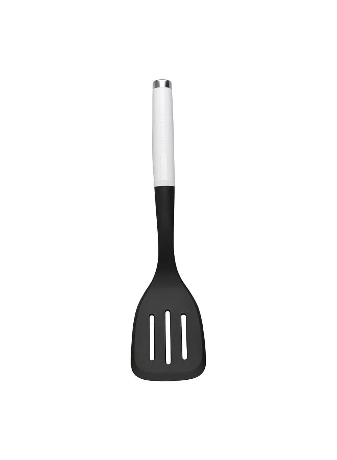 KitchenAid Dishwasher Safe Ergonomic Handle Classic Slotted Turner Black and White 5 x 8.5 x 34.5 cm KCG002OHWHE - Image 1