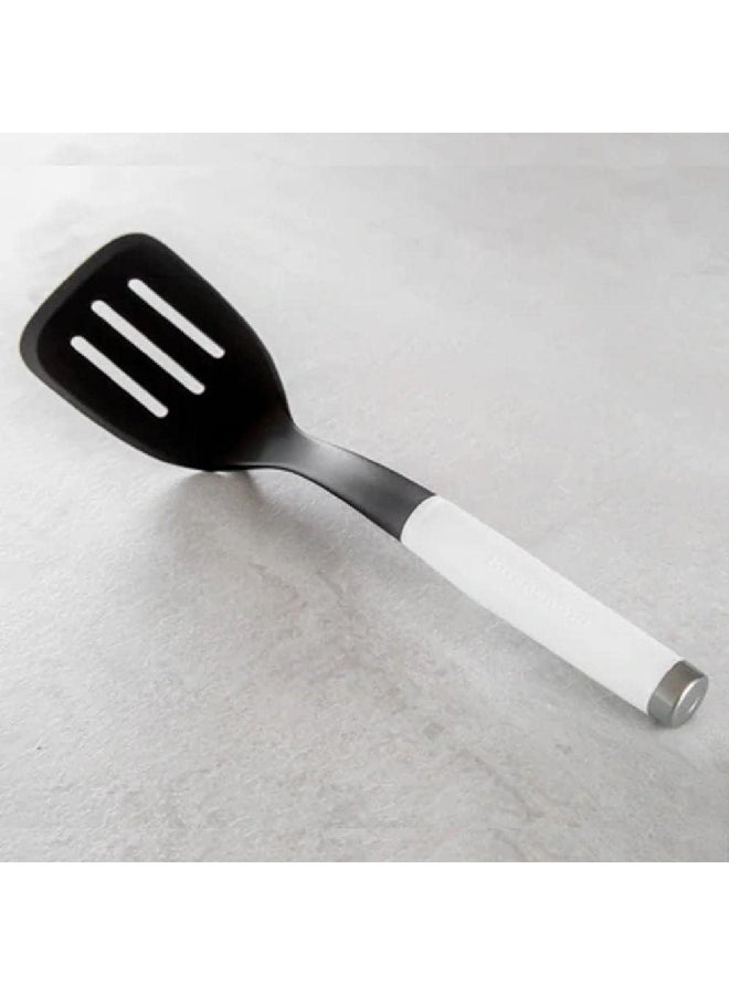KitchenAid Dishwasher Safe Ergonomic Handle Classic Slotted Turner Black and White 5 x 8.5 x 34.5 cm KCG002OHWHE - Image 2