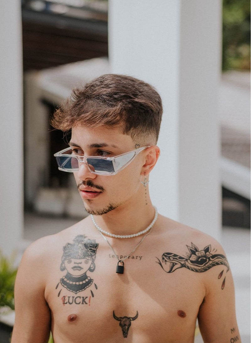 SOLARAE Cool Futuristic Rectangular Sunglasses Cyber Men Women Punk Style Cosplay Sun Glasses - Image 2