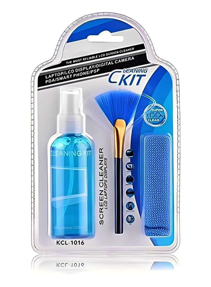 Efficient 3 in 1 Cleaning Kit for PC, laptops, LCD TV , Monitor , Camera , Smartphone, Lens, Tablet / 100ML - Image 1