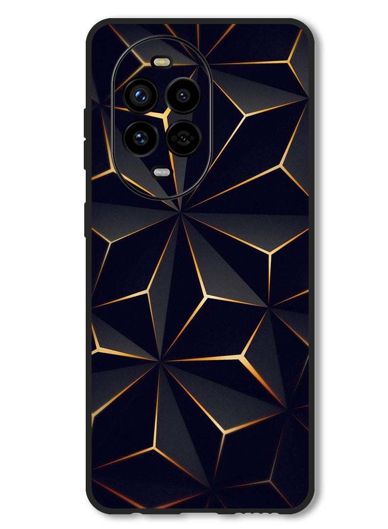 Theodor Case Compatible with Huawei Nova 13 Pro Protection Shockproof Bumper Cover Black Gold Patter - Image 1