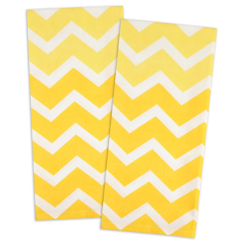 DII Kitchen Towel Collection Decorative Cotton Dishtowel Set, 18x28, Yellow Chevron, 2 Piece - Image 5