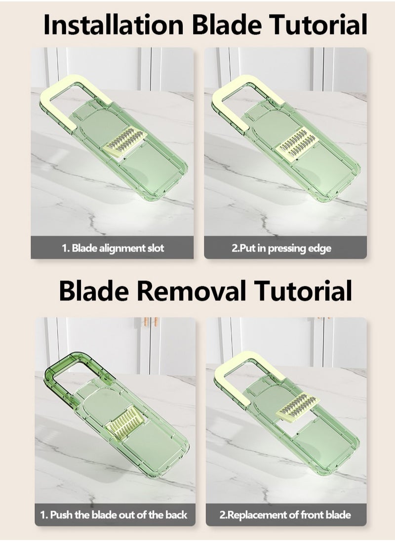 Generic Vegetable Chopper Mandoline Slicer for Kitchen Mandoline Slicer with Container Round Vegetable Chopper Veggie Slicer for Potatoes Cucumbers Radishes Onions etc  - Image 3