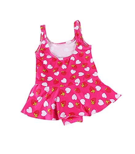 DRAUSS One Piece Girl's Synthetic Digital Printed Swimming Costume in Frock Style. Pink - Image 4