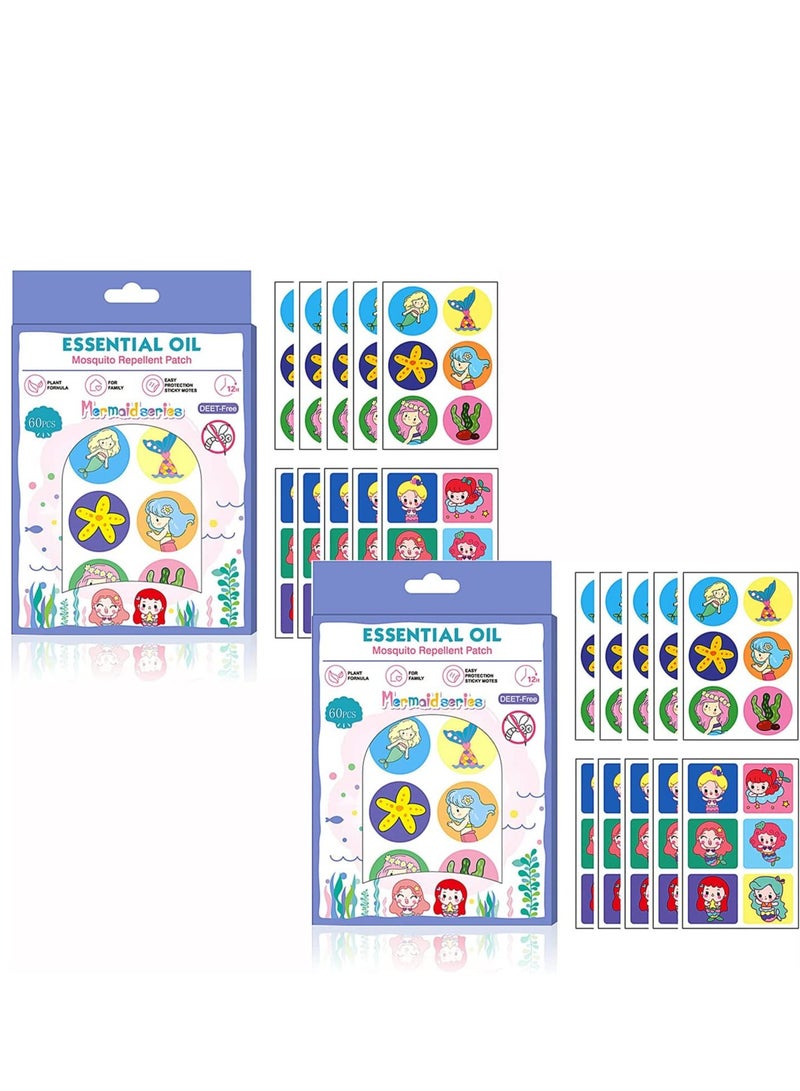 Zikra Mosquito Repellent Stickers 120 Pcs Natural Patches For Kids And Adults, Deet Free Cartoon For Outdoor Camping Traveling Fishing - Image 1