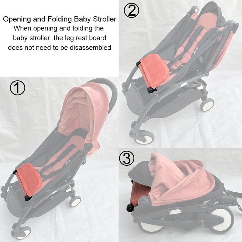 Feliliber Stroller Leg Rest Compatible with Babyzen YOYO - Foldable Stroller Without Disassembly - Extend 6.2 inch Easy to Attach & Clean, Soft Fabric (Ginger Pink) - Image 5