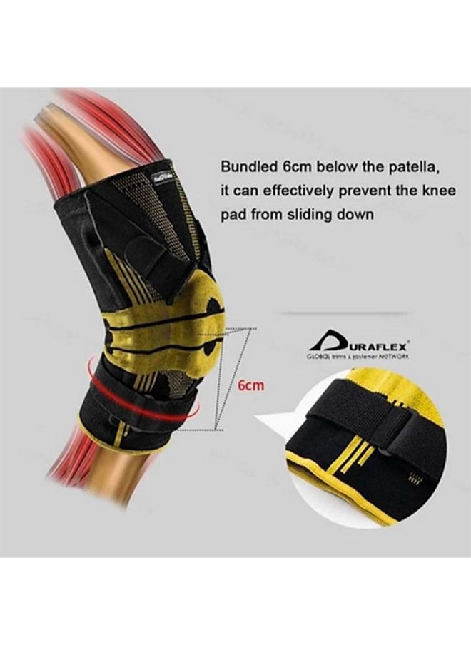 Naturehike - HJ K01 Wing Professional External Stabilized Patella Knee Brace Yellow/M - Image 1