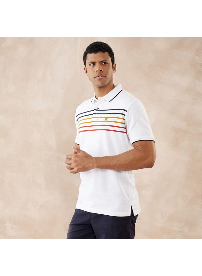 fahrenheit Fahrenheit Striped Polo T-shirt with Short Sleeves  - Image 3