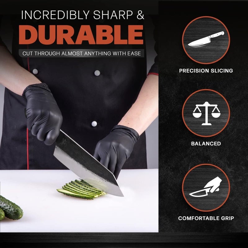 Kitchen perfection Handmade Chefs Carving Knife For Meat Cutting- Extremely Sharp Cooking Knife 8 Inch -Hand Sharpen Best Gift For Men - High Carbon Steel w/Leather Sheath - Image 3