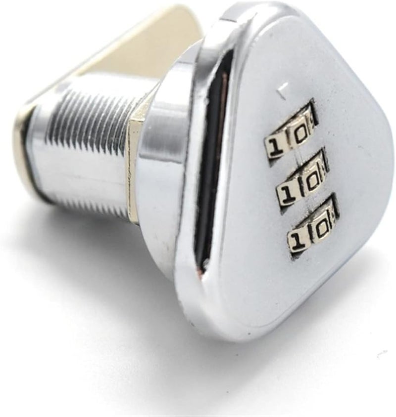 Triangle Combination Cam Lock 3 Digit Code Password for Box Cabinet Locker MMS256 19mm Silver - Image 1