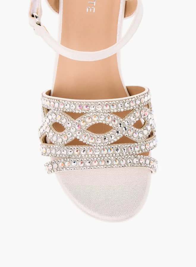 Celeste Girl's Embellished Sandals with Hook and Loop Closure