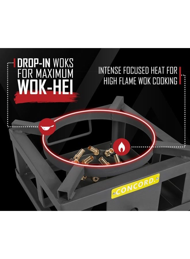 CONCORD THE WOK BLOCK 12" Single Propane Outdoor Burner with Built in Wok Ring. 45,000 BTU Great for Stir Frying, Camping, Use as a Side Burner, and More! - Image 5