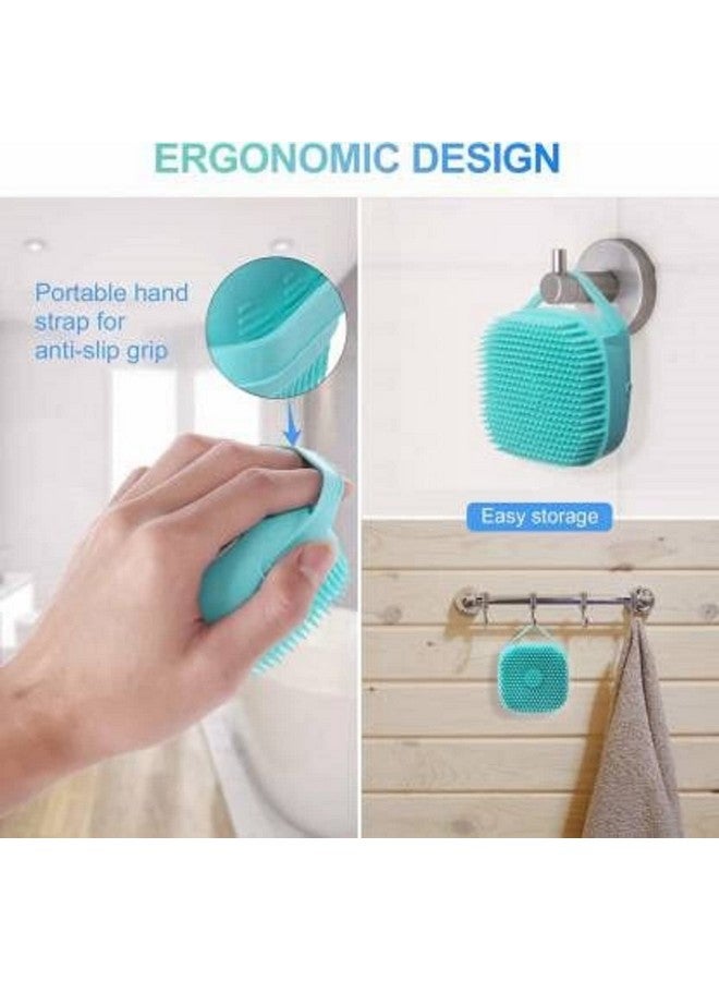 Shopfleet Shower Sponge,Silicone Soft Bath Brush with Shampoo Dispenser Body Scrubber Reusable Loofah Gentle Scrub Massage Skin Exfoliation for Children Men Women(Multicolor) - Image 3