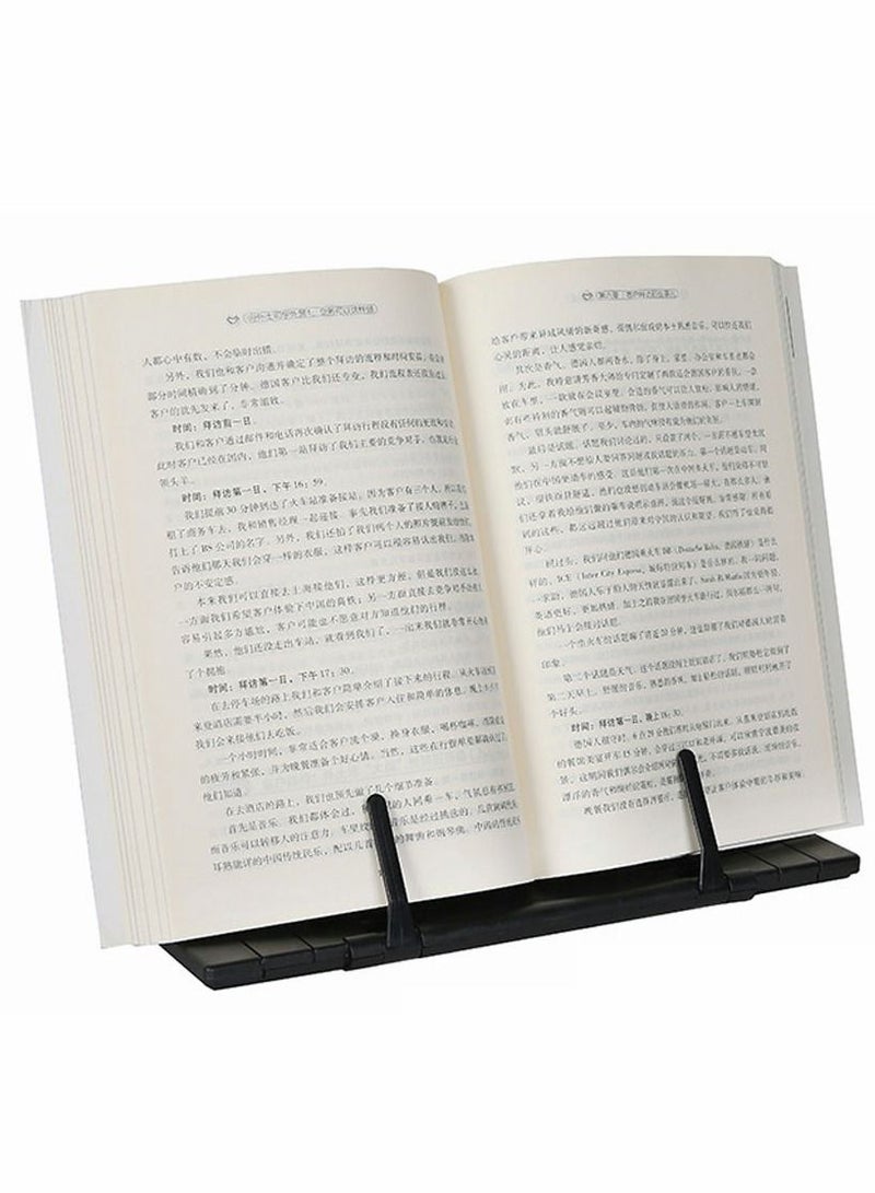 Desk Book Stand Metal Reading Rest Holder Portable Document for Cook Music iPad Laptop with 7 Adjustable Positions and  Paper Clips - Image 2