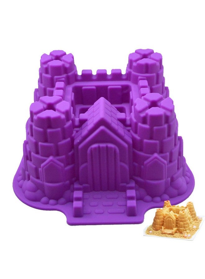 FantasyDay Silicone Baking Molds, 3D Castle Cake Pan, Non Stick Silicone Cake Mold for Cake, Jello, Gelatin, Bread, Soap - 8.8''*8.07''*4.13'' - Image 1