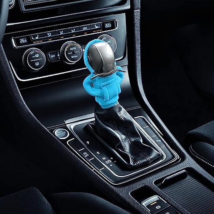 ريحني غطاء مقبض ناقل الحركة لسيارة كاستويف، سترة بأسلوب سويتشيرت ناقل حركة بغطاء رأس 2 قطعة بلونين لمعظم السيارات، ديكور داخلي أنيق - Image 5