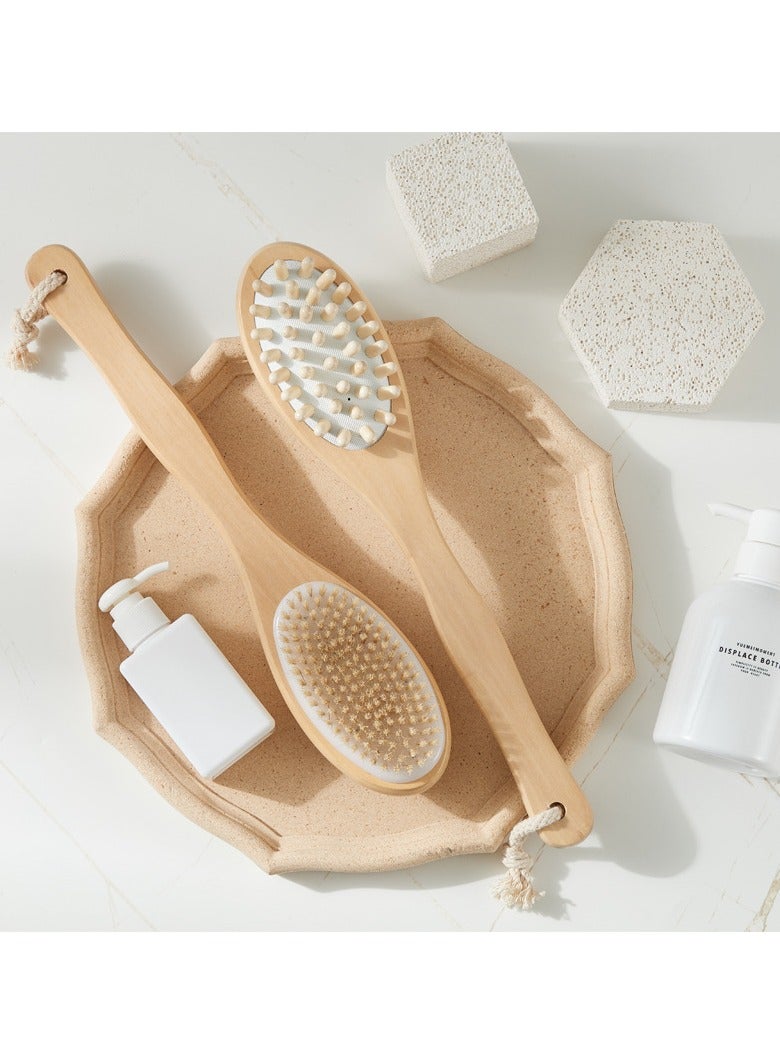 أوريتي زهرة الخيزران الجسم فرشاة حمام الجانب المزدوج - Image 2