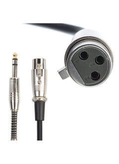 Generic XLR Female Socket To 6.35mm 1/4'' Mono Male Jack Shielded Plug Stereo Audio Cable Cord Wire for Mic Mixer Amplifier Sound Card (Black)  - Image 2