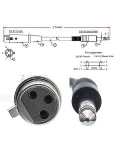 Generic XLR Female Socket To 6.35mm 1/4'' Mono Male Jack Shielded Plug Stereo Audio Cable Cord Wire for Mic Mixer Amplifier Sound Card (Black)  - Image 5