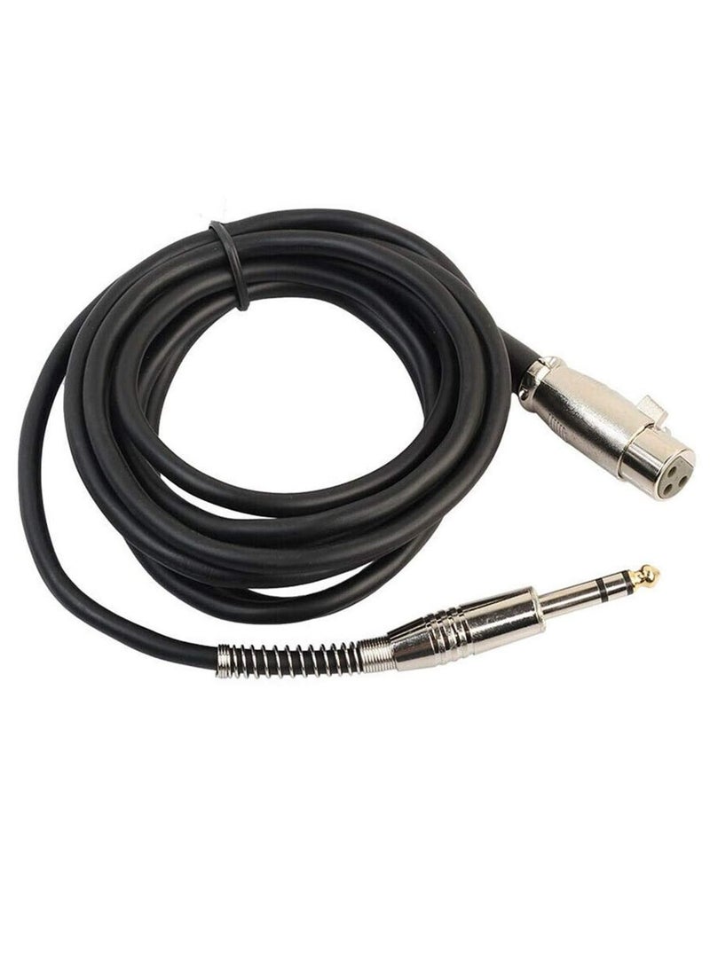 Generic XLR Female Socket To 6.35mm 1/4'' Mono Male Jack Shielded Plug Stereo Audio Cable Cord Wire for Mic Mixer Amplifier Sound Card (Black)  - Image 1