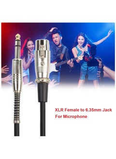 Generic XLR Female Socket To 6.35mm 1/4'' Mono Male Jack Shielded Plug Stereo Audio Cable Cord Wire for Mic Mixer Amplifier Sound Card (Black)  - Image 3