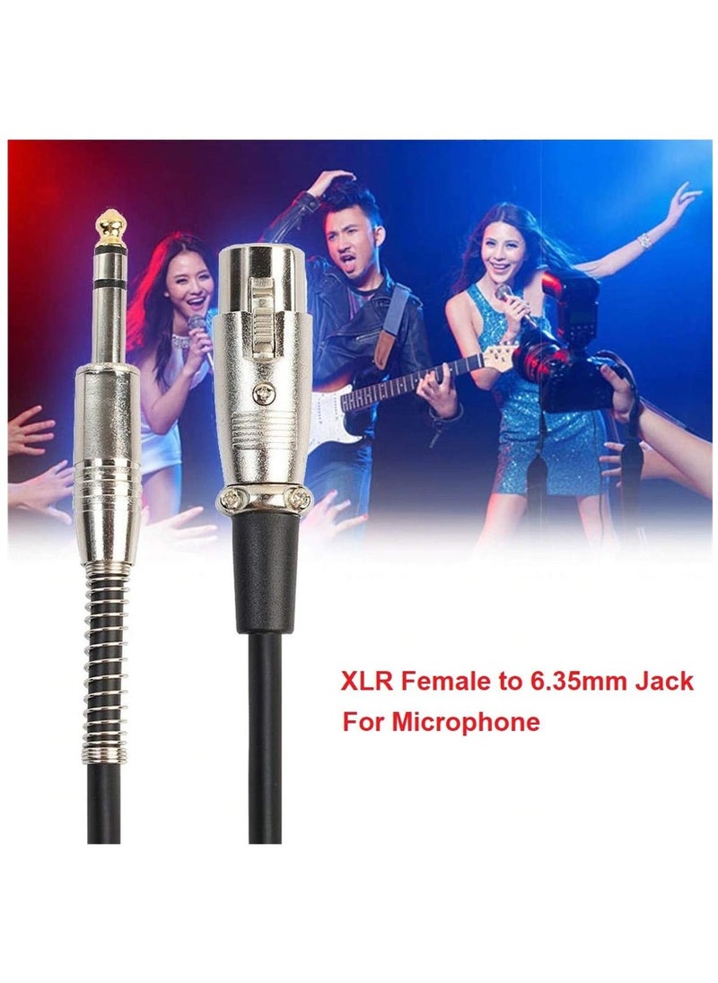 Generic XLR Female Socket To 6.35mm 1/4'' Mono Male Jack Shielded Plug Stereo Audio Cable Cord Wire for Mic Mixer Amplifier Sound Card (Black)  - Image 3