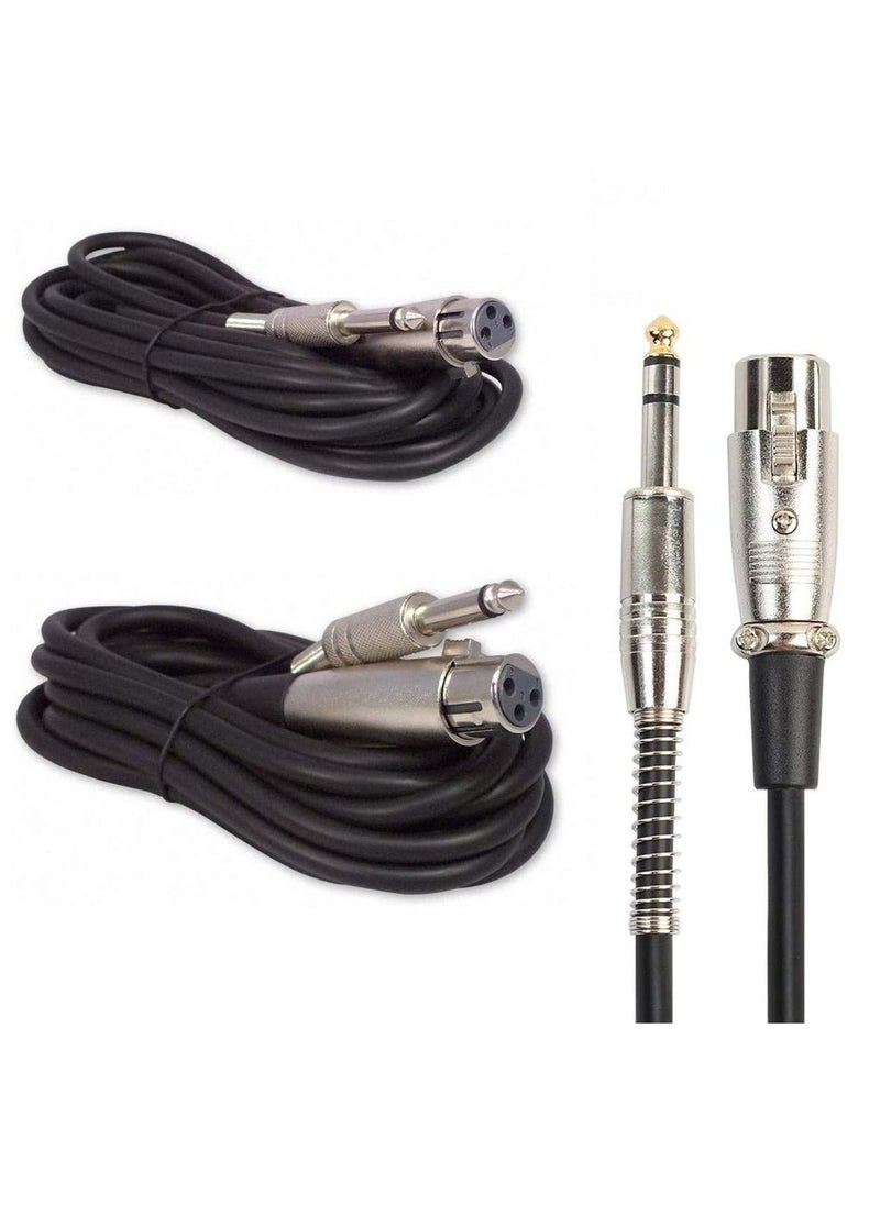 Generic XLR Female Socket To 6.35mm 1/4'' Mono Male Jack Shielded Plug Stereo Audio Cable Cord Wire for Mic Mixer Amplifier Sound Card (Black)  - Image 4