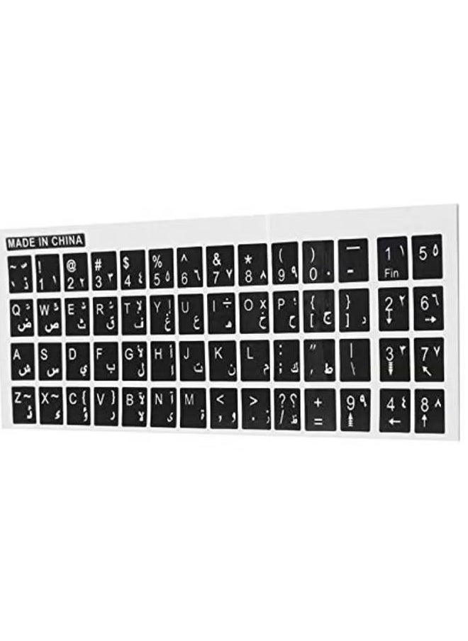Generic Keyboard Stickers (Arabic/English Letters) for Laptops  - Image 1