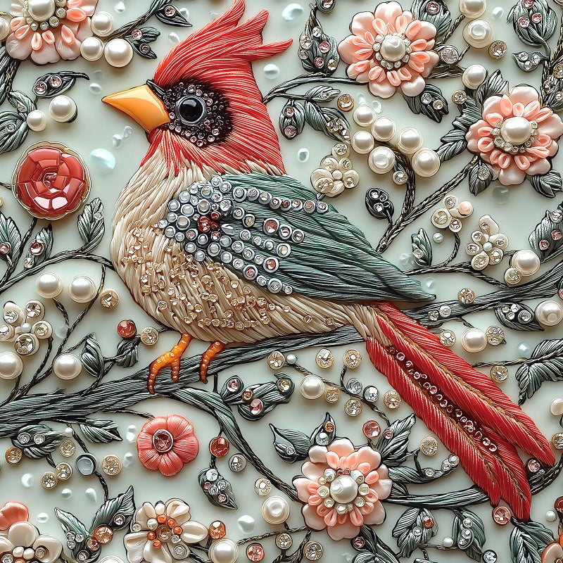 MINIWAN Crystal Bird 500 Piece Puzzles for Adults Cute Cardinal Floral Art Jigsaw Puzzles Bird Diamond Puzzle with Letters on Back Hard Impossible Difficult Unique Challenging Family Puzzle20x20 - Image 3