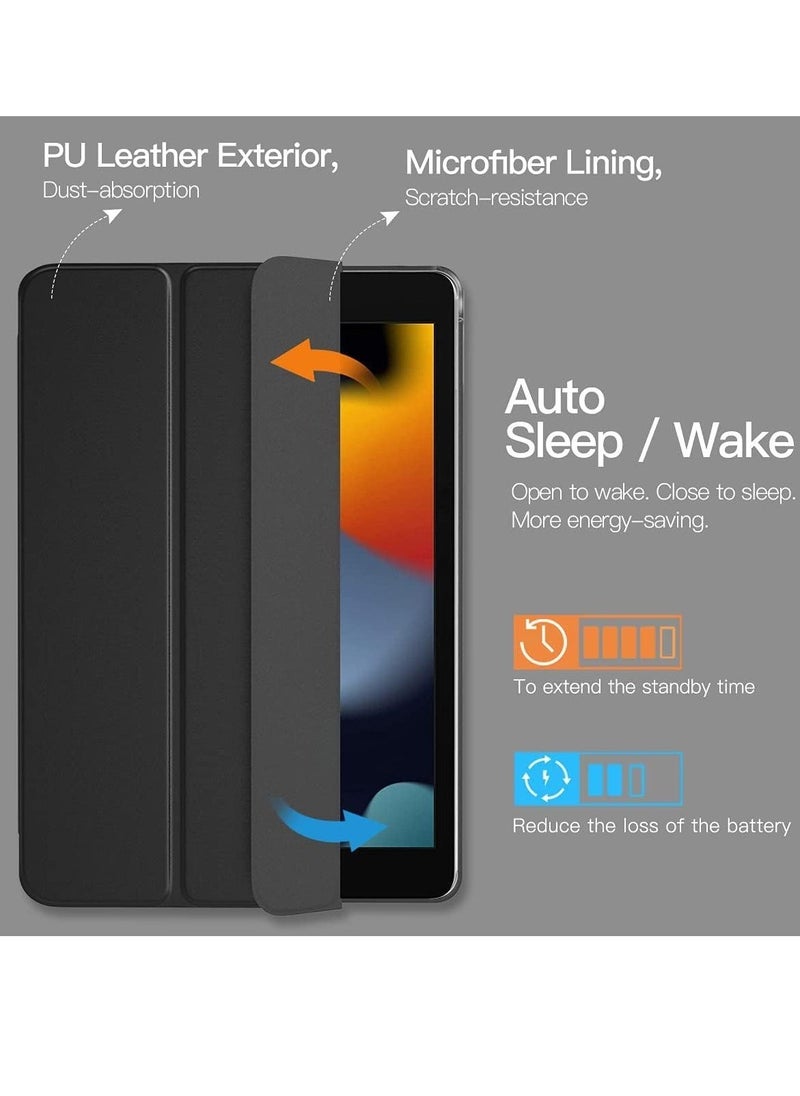Raxoom iPad 10.2 Case - Compatible with 9th Generation (2021), 8th Generation (2020), 7th Generation (2019) - Slim Translucent Hard PC Protective Smart Cover with Stand - Black - Image 3
