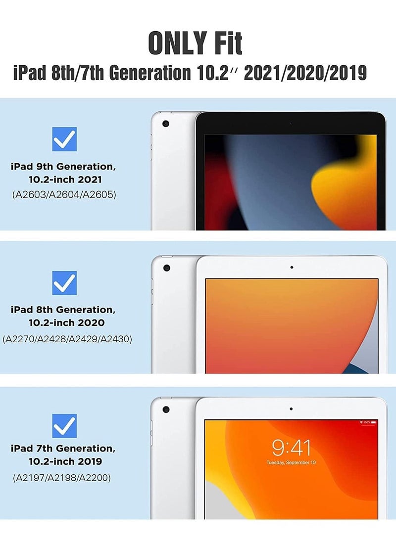 Raxoom iPad 10.2 Case - Compatible with 9th Generation (2021), 8th Generation (2020), 7th Generation (2019) - Slim Translucent Hard PC Protective Smart Cover with Stand - Black - Image 2