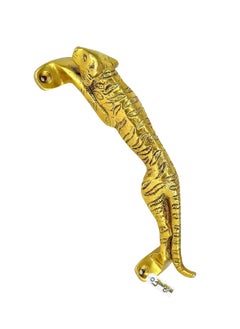 ANUKRITI ANUKRITI Brass Jaguar Design Pull Door Handle7 Standard Size Antique Yellow 
