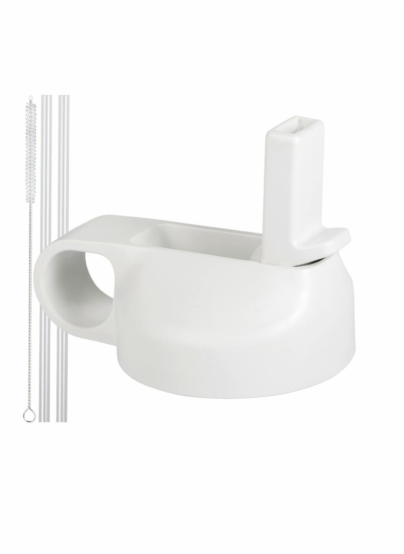 SYOSI - Straw Lid Suitable For Hydro Flask,Straw Cap Wide-Mouth Water Bottle 18 32 40 Ounces (About 1.18 Liters) Wide Mouth, Straw Top Cap Replacement Cap (With 2 Straws And 1 Brush) - Image 1