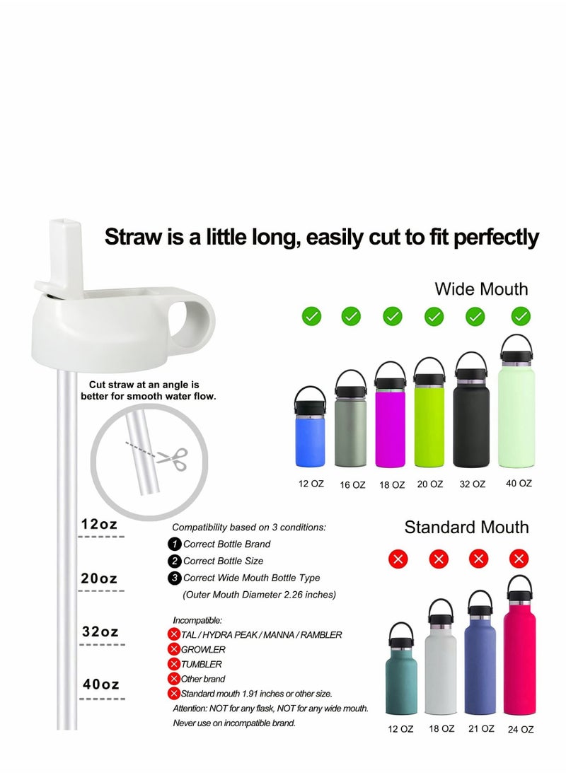 SYOSI - Straw Lid Suitable For Hydro Flask,Straw Cap Wide-Mouth Water Bottle 18 32 40 Ounces (About 1.18 Liters) Wide Mouth, Straw Top Cap Replacement Cap (With 2 Straws And 1 Brush) - Image 1