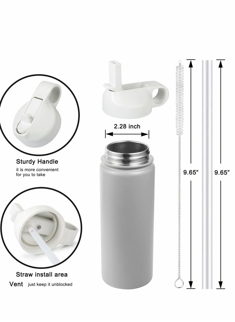 SYOSI - Straw Lid Suitable For Hydro Flask,Straw Cap Wide-Mouth Water Bottle 18 32 40 Ounces (About 1.18 Liters) Wide Mouth, Straw Top Cap Replacement Cap (With 2 Straws And 1 Brush) - Image 1