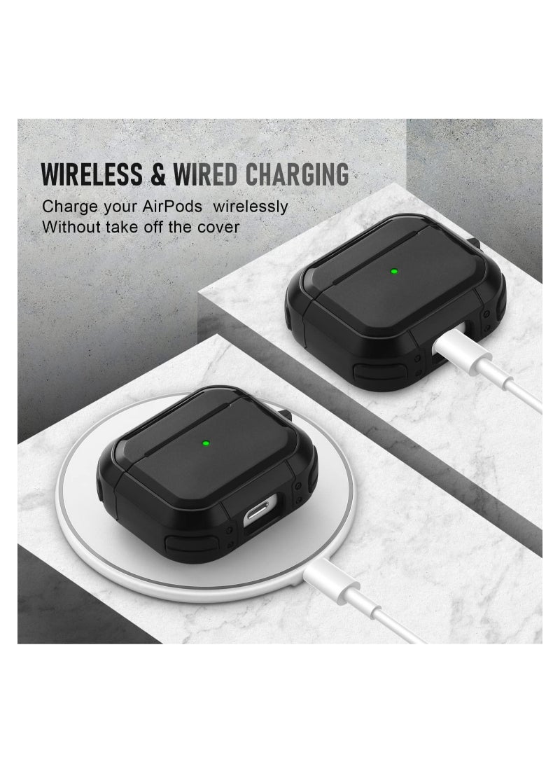 AirPods 3 Case Cover with Keychain Upgraded Armor Shockproof Hard-Shell Protective TPU Compatible for Apple Airpods 3rd Generation Case for Women Men Girls Boys (Front LED Visible) - Image 3