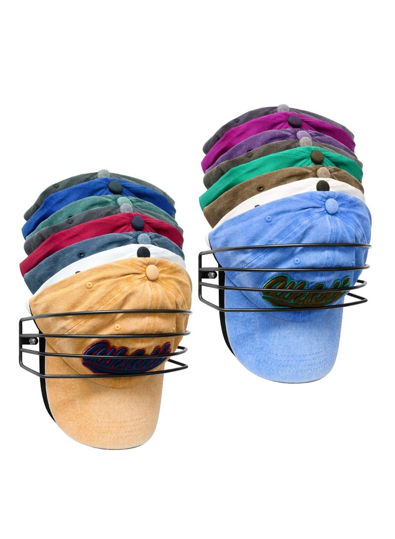 SYOSI Metal Hat Racks, Holds Up to 30 Baseball Caps, Wall and Door Cap Organizers, 2 Pack  - Image 1