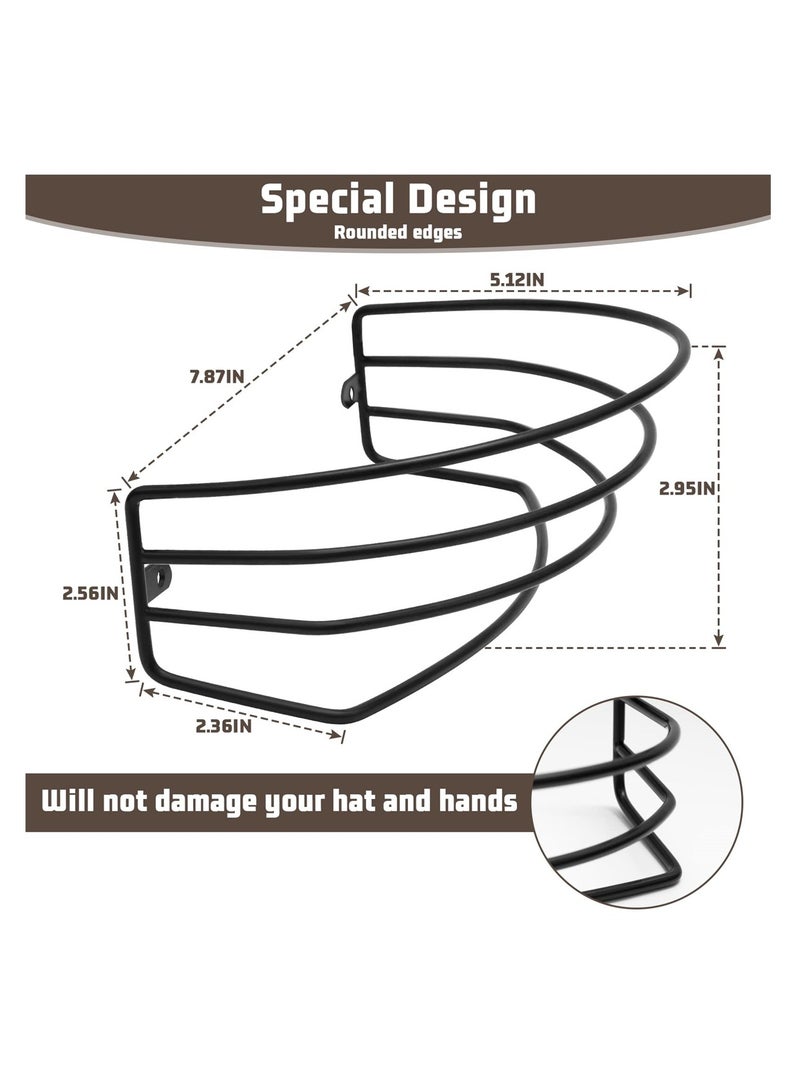 SYOSI Metal Hat Racks, Holds Up to 30 Baseball Caps, Wall and Door Cap Organizers, 2 Pack  - Image 3